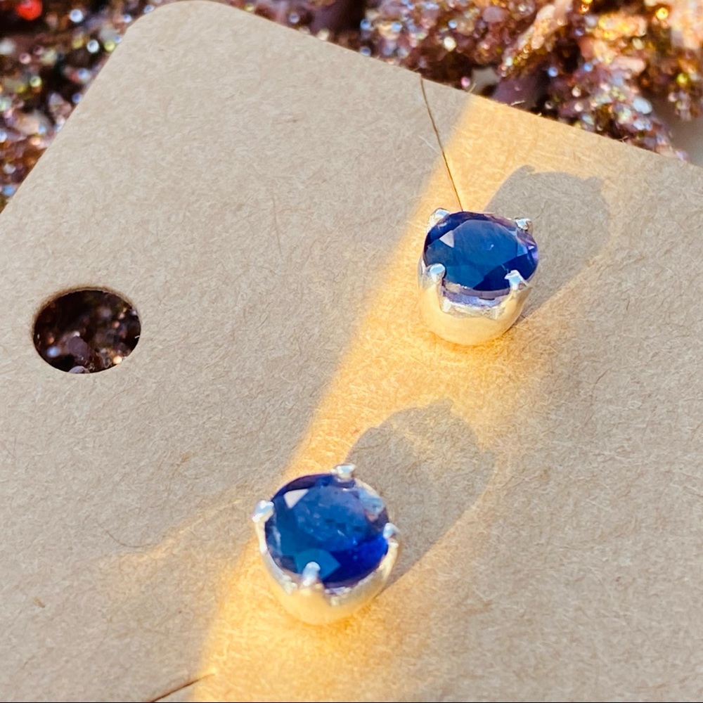 Amethyst Stud Earrings in sterling silver